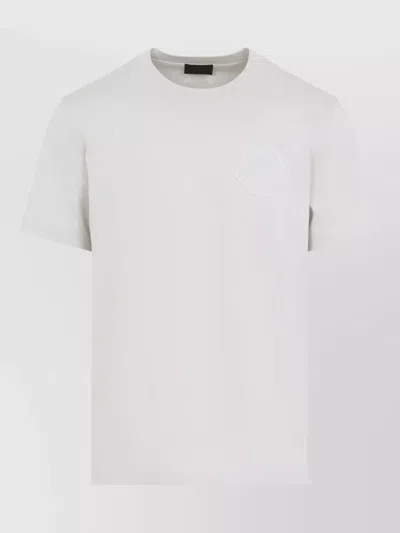 Moncler Short Sleeve Cotton Jersey Crewneck T-shirt In Blue