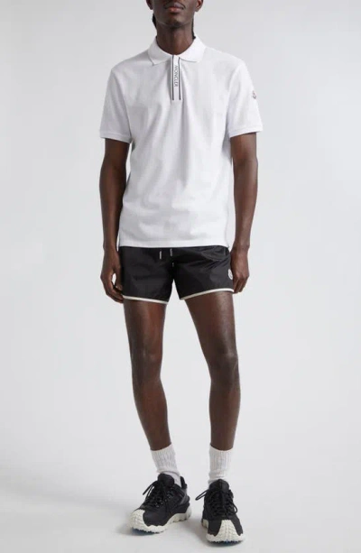 Moncler Short Sleeve Cotton Polo In White