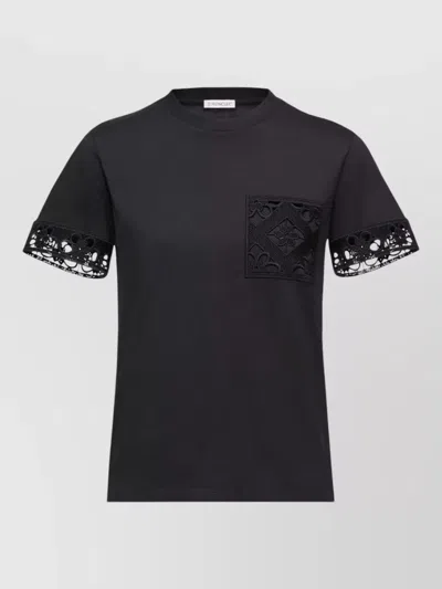 Moncler Short-sleeve Cotton T-shirt In Black