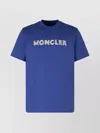 Moncler Short Sleeve Crew Neck Cotton T-shirt In Blue