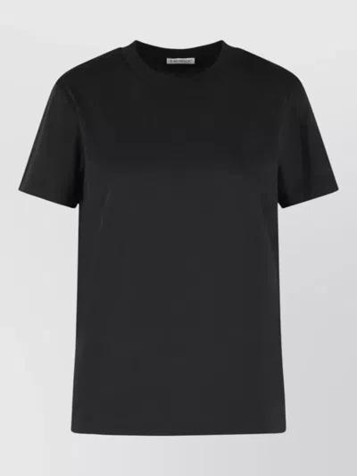 Moncler Short Sleeve Crew Neck Plain Top In Black