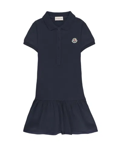 Moncler Short Sleeve Dress In Blue