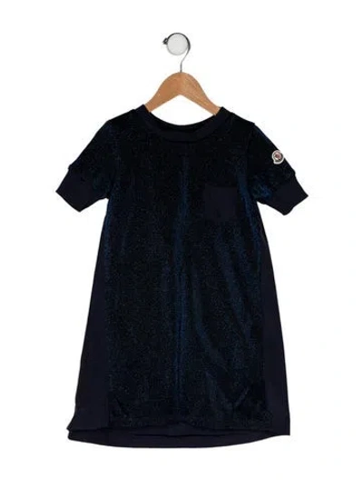 Pre-owned Moncler Babies' Short Sleeve Dress In Blue