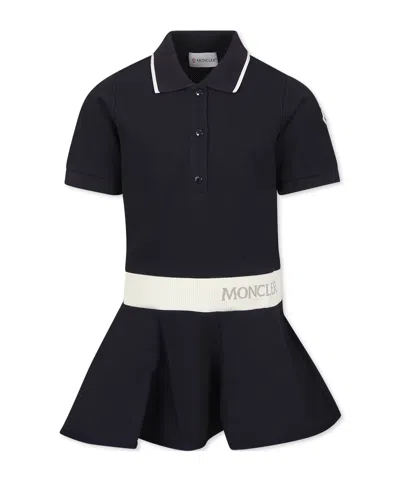 Moncler Short Sleeve Dress In Blue