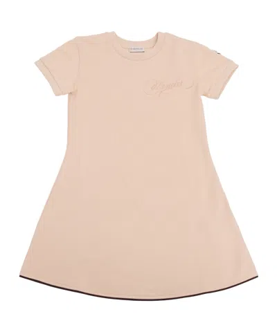 Moncler Short Sleeve Dress In Nude