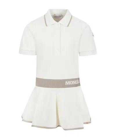 Moncler Short Sleeve Dress In Nude