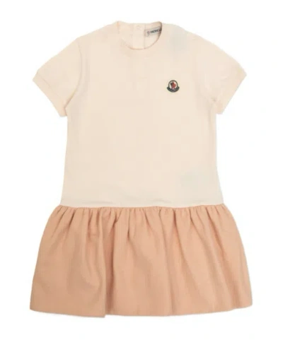 Moncler Short Sleeve Dress In Pink