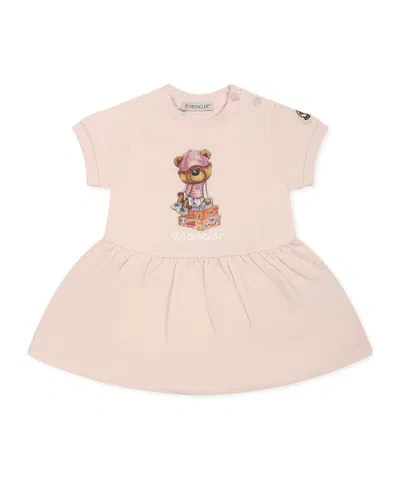 Moncler Short Sleeve Dress In Pink