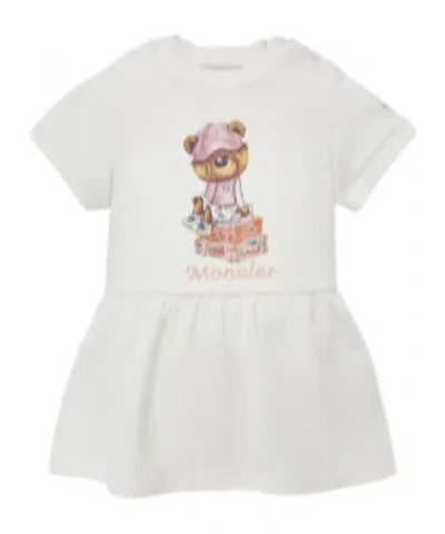 Moncler Short Sleeve Dress In White