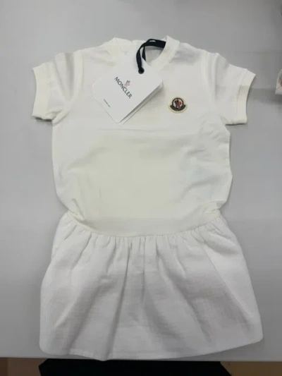Moncler Short Sleeve Dress In White