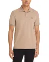 Moncler Polo En Piqué De Coton À Empiècement Logo In Neutral