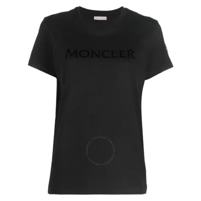 Moncler Short Sleeve Logo Print T-shirt In Black