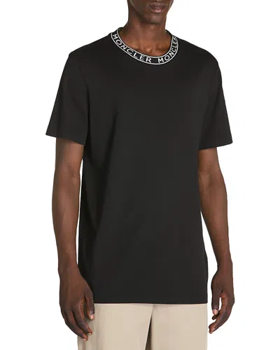 MONCLER MOCK COLLAR LOGO SHORT SLEEVE TEE