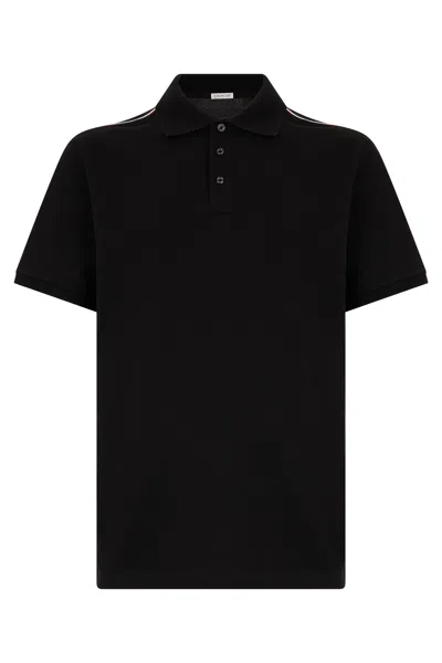 Moncler Short Sleeve Mini Polo Shirt In Blue