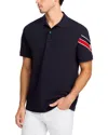 Moncler Short Sleeve Pique Polo Shirt In Blue
