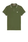 Moncler Logo-patch Striped-edge Polo Shirt