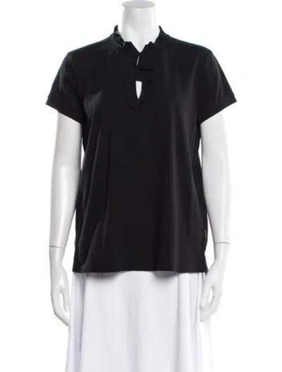 Pre-owned Moncler Short Sleeve Polo In Black