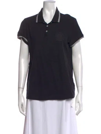 Pre-owned Moncler Short Sleeve Polo In Black
