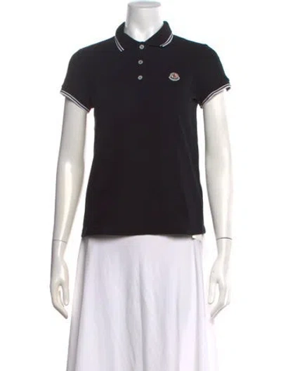 Pre-owned Moncler Short Sleeve Polo In Black