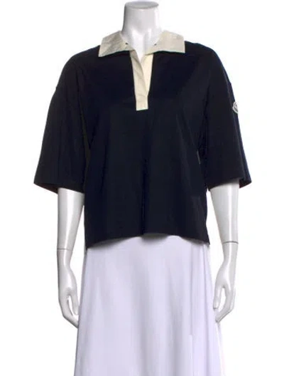 Pre-owned Moncler Short Sleeve Polo In Black