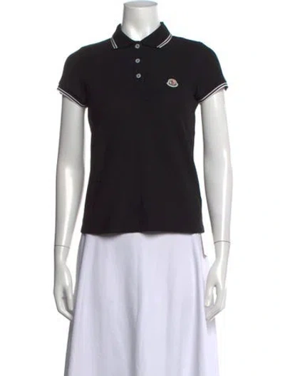 Pre-owned Moncler Short Sleeve Polo In Black