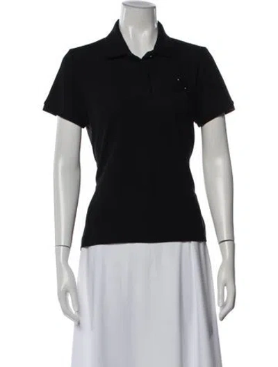 Pre-owned Moncler Short Sleeve Polo In Black