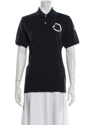 Pre-owned Moncler Short Sleeve Polo In Blue