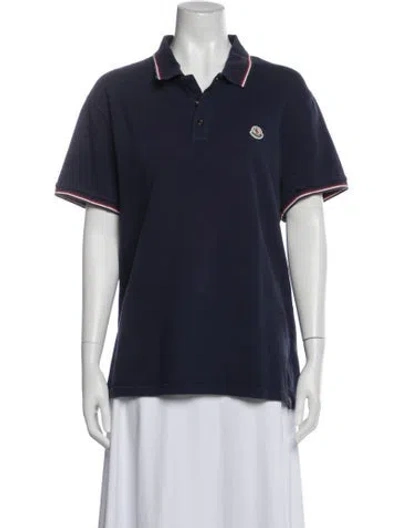 Pre-owned Moncler Short Sleeve Polo In Blue
