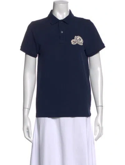 Pre-owned Moncler Short Sleeve Polo In Blue
