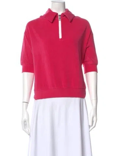 Pre-owned Moncler Short Sleeve Polo In Pink