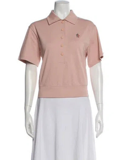 Pre-owned Moncler Short Sleeve Polo In Pink