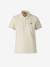 Moncler Women Cotton Polo Shirt With Iconic Patch In Brown