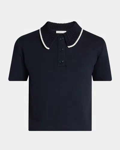 Moncler Short-sleeve Polo Shirt In Black