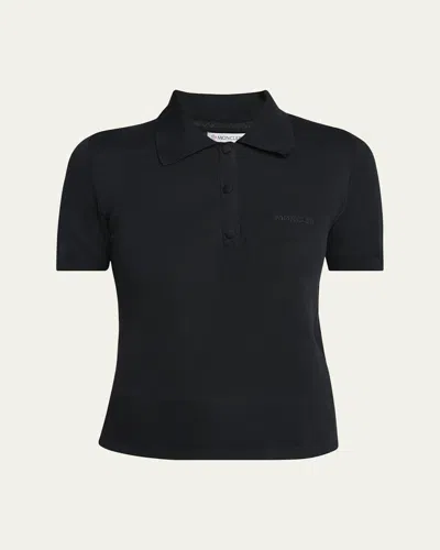 Moncler Short-sleeve Polo Shirt In Black  