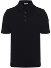 Moncler Blue Polo Shirt With Classic Collar In Blue