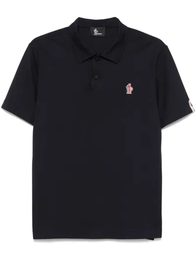 Moncler Short-sleeve Polo Shirt In Blue