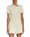 Moncler Short-sleeved Polo Shirt In Cream