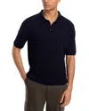 Moncler Short Sleeve Polo Shirt In Navy