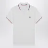 Moncler White Cotton Short-sleeved Polo T-shirt In White