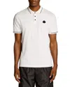 Moncler White Logo Patch Cotton Polo In White