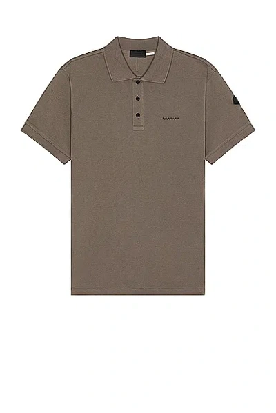 Moncler Short Sleeve Polo In Taupe Gray