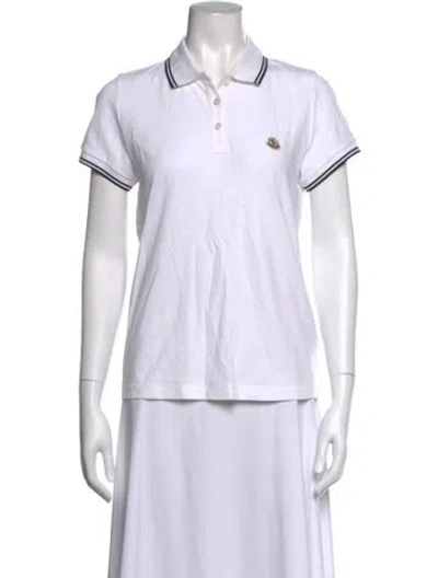 Pre-owned Moncler Short Sleeve Polo W/ Tags In White