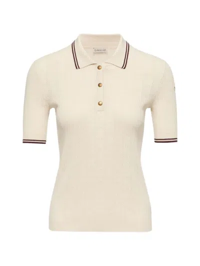 Moncler Short Sleeve Polo In White