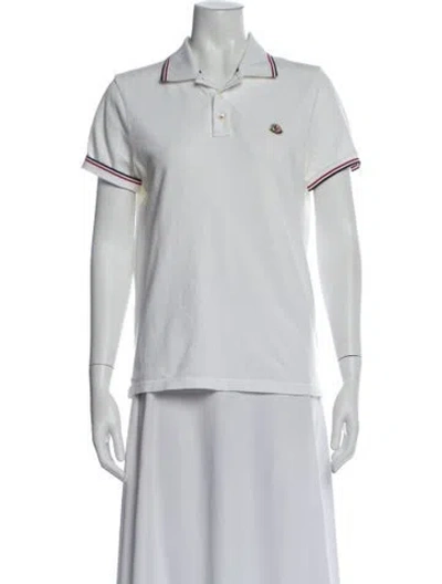 Pre-owned Moncler Short Sleeve Polo In White