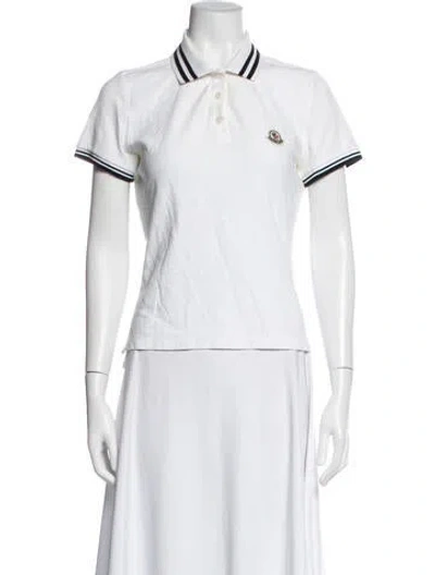 Pre-owned Moncler Short Sleeve Polo In White