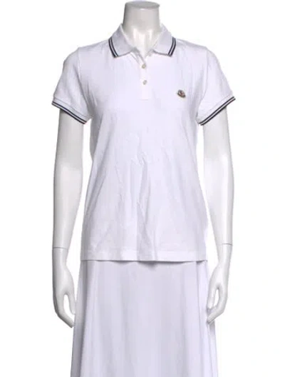 Pre-owned Moncler Short Sleeve Polo In White