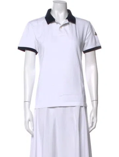 Pre-owned Moncler Short Sleeve Polo In White