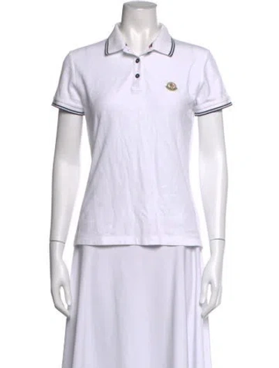 Pre-owned Moncler Short Sleeve Polo In White