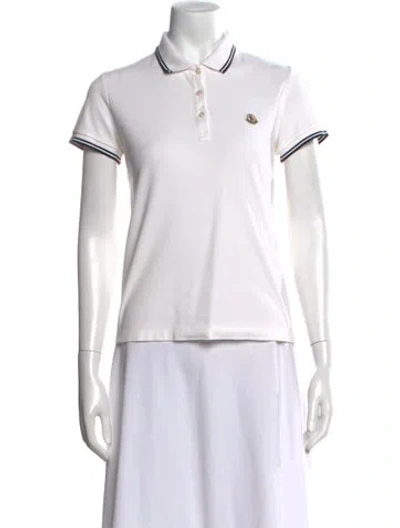 Pre-owned Moncler Short Sleeve Polo In White