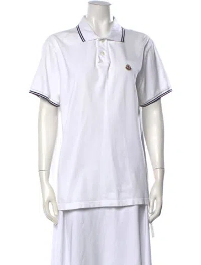 Pre-owned Moncler Short Sleeve Polo In White